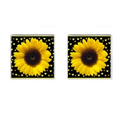 Flowers Hearts Heart Cufflinks (square) by Sapixe