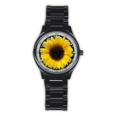 Flowers Hearts Heart Stainless Steel Round Watch by Sapixe