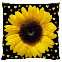 Flowers Hearts Heart Large Flano Cushion Case (one Side) by Sapixe