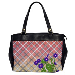 Morning Glory Argyle (blue Sky) Pattern Oversize Office Handbag by emilyzragz