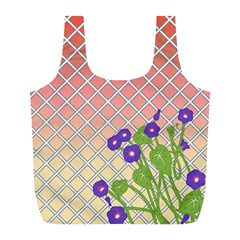 Morning Glory Argyle (blue Sky) Pattern Full Print Recycle Bag (l) by emilyzragz