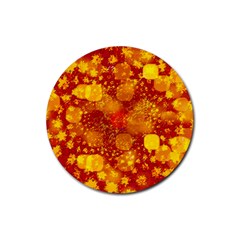 Christmas Star Advent Background Rubber Coaster (Round) 