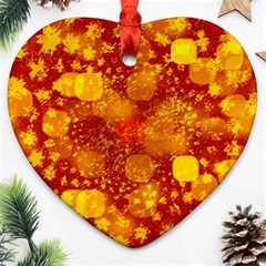 Christmas Star Advent Background Heart Ornament (Two Sides)