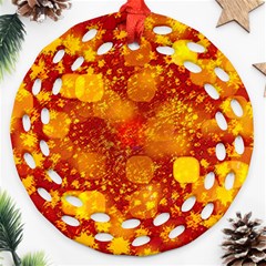 Christmas Star Advent Background Ornament (Round Filigree)