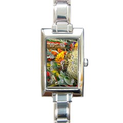 Flower Color Nature Plant Crafts Rectangle Italian Charm Watch