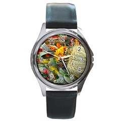 Flower Color Nature Plant Crafts Round Metal Watch