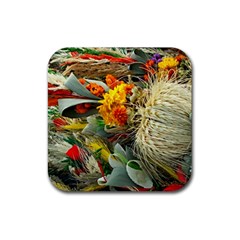 Flower Color Nature Plant Crafts Rubber Coaster (square)  by Sapixe