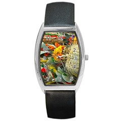 Flower Color Nature Plant Crafts Barrel Style Metal Watch