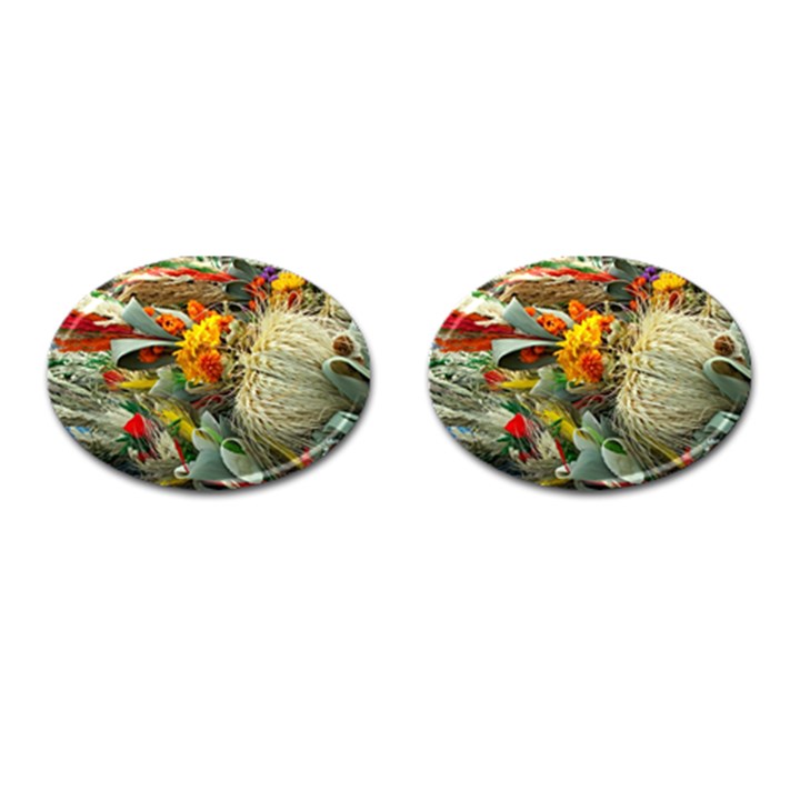 Flower Color Nature Plant Crafts Cufflinks (Oval)