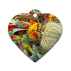 Flower Color Nature Plant Crafts Dog Tag Heart (Two Sides)