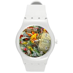 Flower Color Nature Plant Crafts Round Plastic Sport Watch (m) by Sapixe