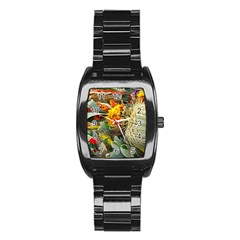 Flower Color Nature Plant Crafts Stainless Steel Barrel Watch by Sapixe