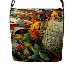 Flower Color Nature Plant Crafts Flap Closure Messenger Bag (L)