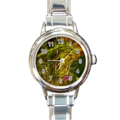 Dragonfly Dragonfly Wing Close Up Round Italian Charm Watch by Sapixe