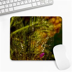 Dragonfly Dragonfly Wing Close Up Large Mousepads by Sapixe