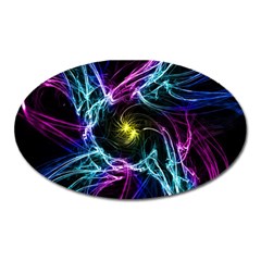 Abstract Art Color Design Lines Oval Magnet by Sapixe