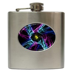 Abstract Art Color Design Lines Hip Flask (6 Oz) by Sapixe