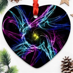 Abstract Art Color Design Lines Heart Ornament (two Sides) by Sapixe