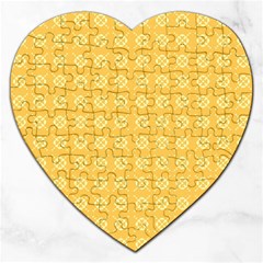 Pattern Background Texture Yellow Jigsaw Puzzle (heart)