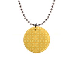 Pattern Background Texture Yellow 1  Button Necklace by Sapixe