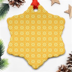 Pattern Background Texture Yellow Snowflake Ornament (two Sides) by Sapixe