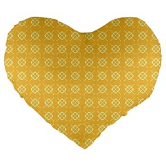 Pattern Background Texture Yellow Large 19  Premium Heart Shape Cushions by Sapixe