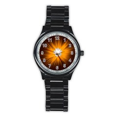 Star Universe Space Galaxy Cosmos Stainless Steel Round Watch