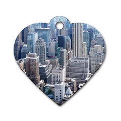 Manhattan New York City Dog Tag Heart (two Sides) by Sapixe