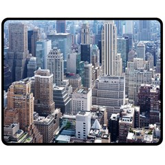 Manhattan New York City Double Sided Fleece Blanket (medium)  by Sapixe