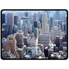 Manhattan New York City Double Sided Fleece Blanket (large)  by Sapixe