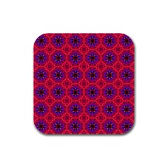 Retro Abstract Boho Unique Rubber Square Coaster (4 Pack)  by Sapixe