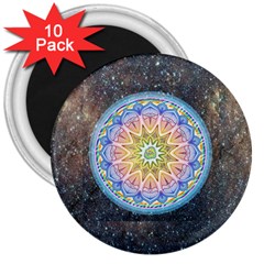 Mandala Cosmos Spirit 3  Magnets (10 Pack)  by Sapixe