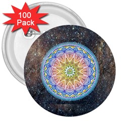 Mandala Cosmos Spirit 3  Buttons (100 Pack)  by Sapixe