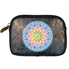 Mandala Cosmos Spirit Digital Camera Leather Case by Sapixe