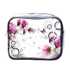 Butterflies And Flowers Mini Toiletries Bag (one Side) by burpdesignsA