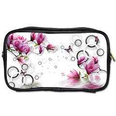 Butterflies And Flowers Toiletries Bag (one Side) by burpdesignsA