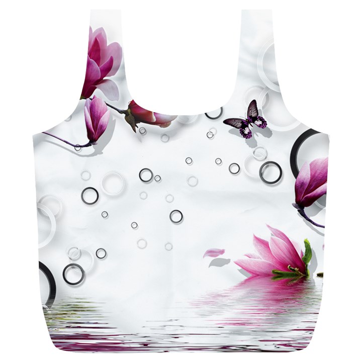 Butterflies and flowers Full Print Recycle Bag (XL)