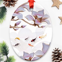 Fishes And Flowers Ornament (oval) by burpdesignsA