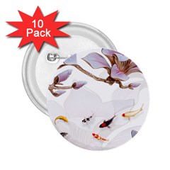 Fishes And Flowers 2 25  Buttons (10 Pack)  by burpdesignsA