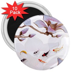 Fishes And Flowers 3  Magnets (10 Pack)  by burpdesignsA