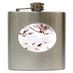 fishes and flowers Hip Flask (6 oz) Front