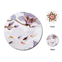 Fishes And Flowers Playing Cards (round)