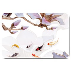 Fishes And Flowers Large Doormat  by burpdesignsA