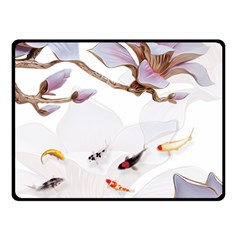 Fishes And Flowers Double Sided Fleece Blanket (small)  by burpdesignsA