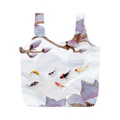 Fishes And Flowers Full Print Recycle Bag (m) by burpdesignsA