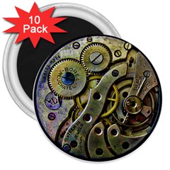  Clock Steampunk Gear  3  Magnets (10 Pack)  by burpdesignsA