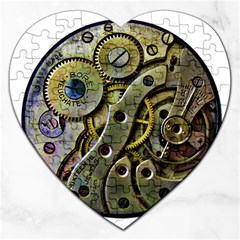  Clock Steampunk Gear  Jigsaw Puzzle (heart)