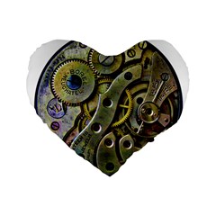  Clock Steampunk Gear  Standard 16  Premium Flano Heart Shape Cushions by burpdesignsA