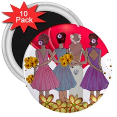 Girl Power 3  Magnets (10 Pack)  by burpdesignsA