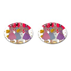 Girl Power Cufflinks (oval) by burpdesignsA